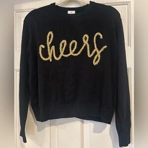 J Marie Black and Gold Cheers Sweater